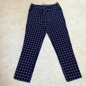 Checkered Tie Front Trousers
